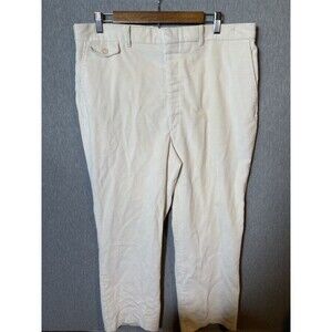 Men's Cream Corduroy Pants W38 I30 Full Fit Straight Leg Casual Trousers